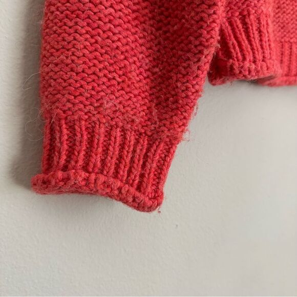 ANTHROPOLOGIE Lottie sweater coral mock neck chunky knit cropped sweater - Picture 4 of 7